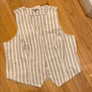 Striped Beige and White Women's Vest